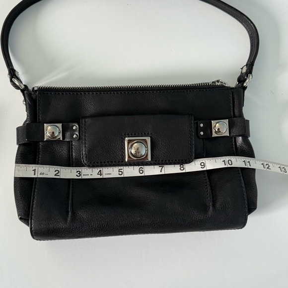 Banana Republic Rectangular Shoulder Bag Pebble Black Leather Medium Size - Picture 14 of 16